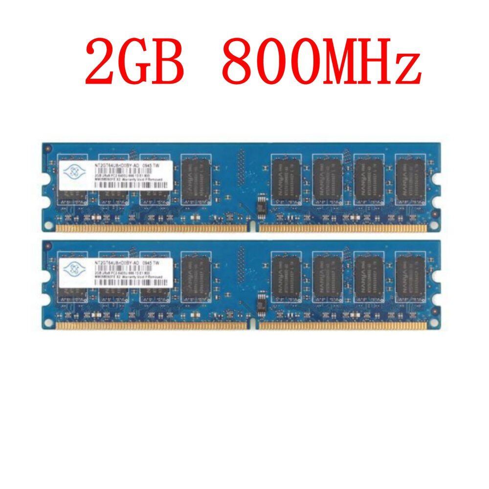 NANYA 4GB 2x 2GB 1G DDR2 800MHz PC2-6400U 240Pin Intel Desktop PC Memory RAM LOT