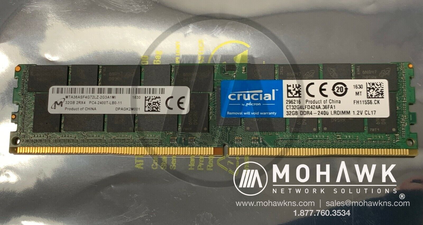 Crucial by Micron 32GB DDR4-2400 ECC LRDIMM MTA36ASF4G72LZ-2G3A1