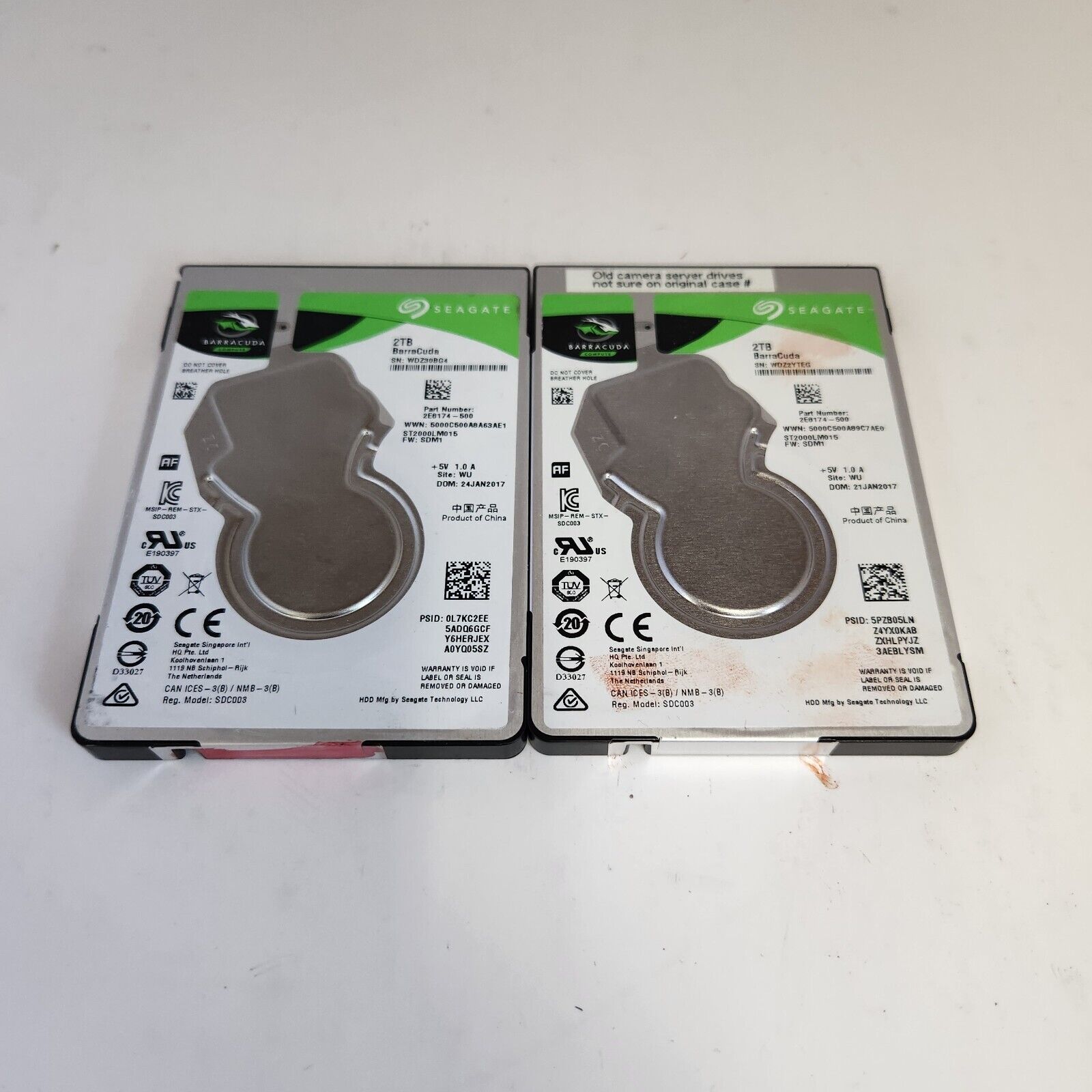 Lot of 2 Seagate ST2000LM015 2TB 2.5\