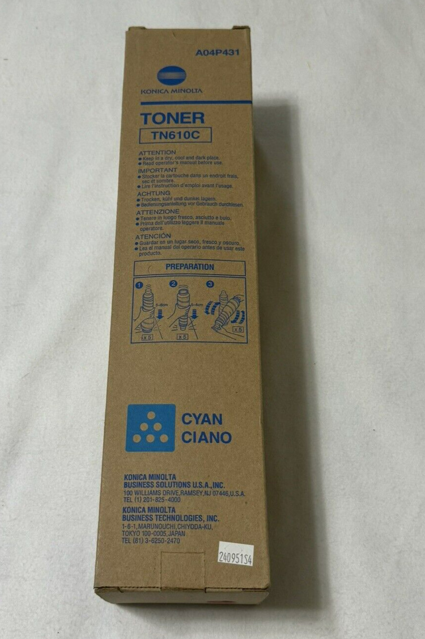 Genuine Konica Minolta TN610C A04P431 Cyan Toner Cartridge -  - NEW