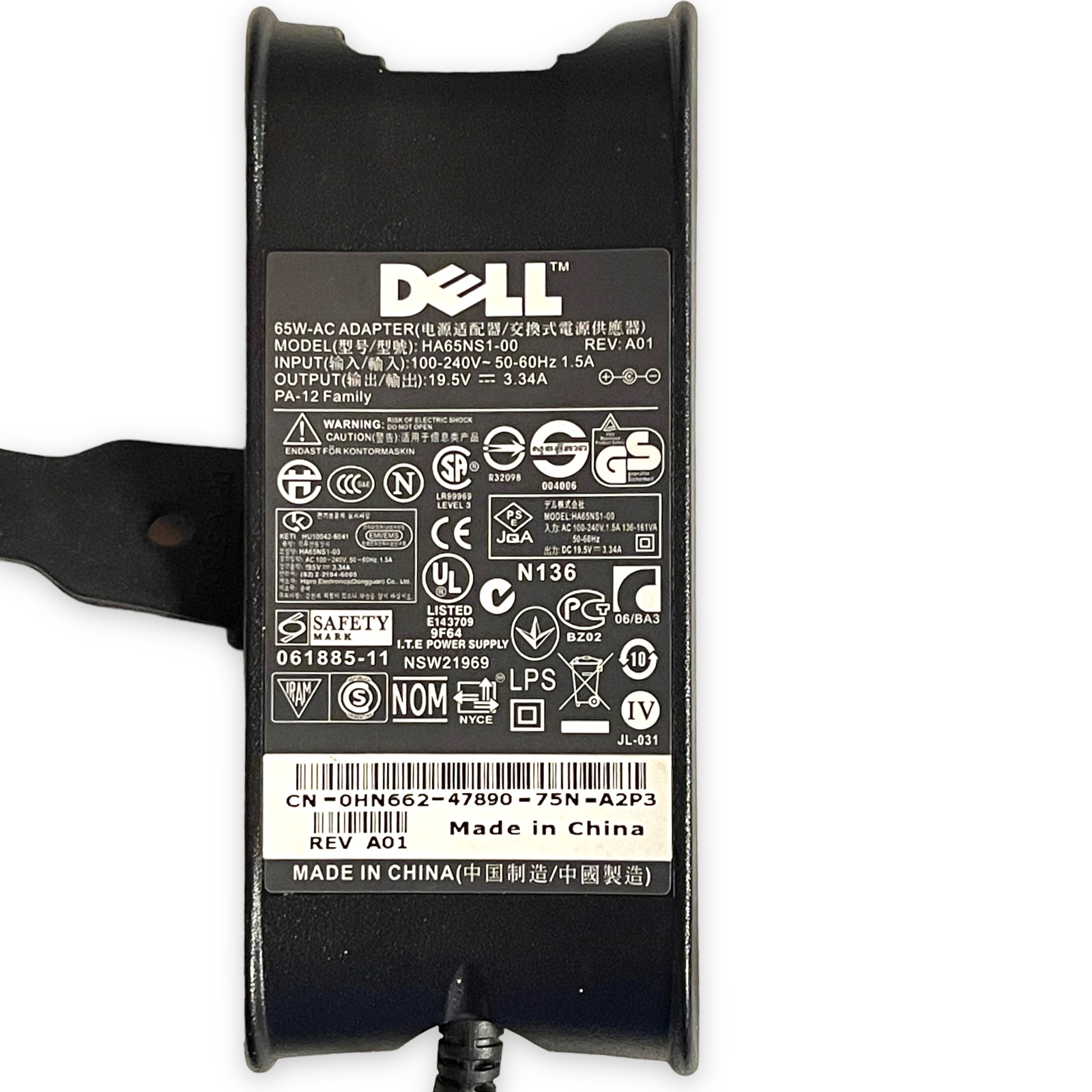Dell HA65NS1-00 Genuine Laptop Charger OEM AC Adapter Black