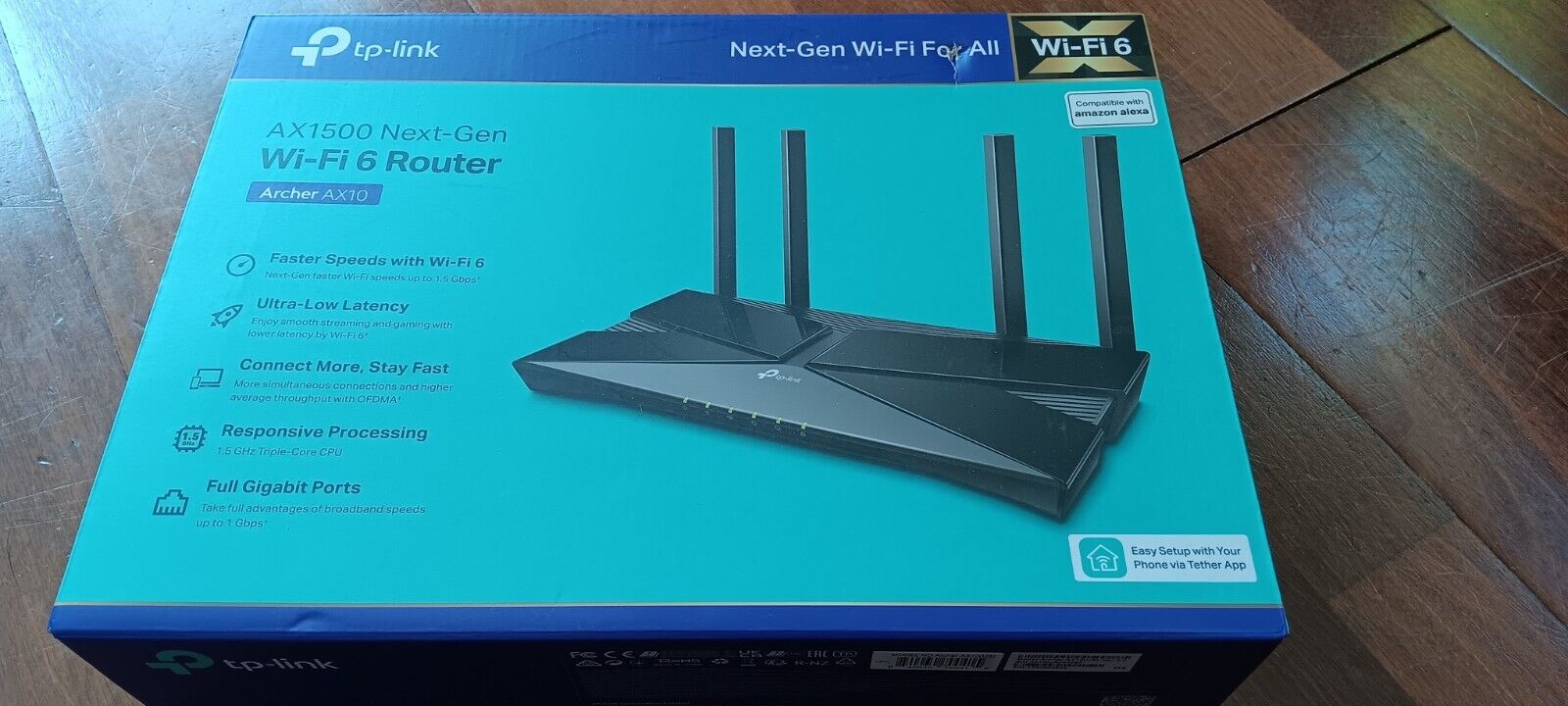TP-LINK Archer AX10 Dual-Band Wi-Fi 6 Router AX1500 Next-Gen / New- Open Box
