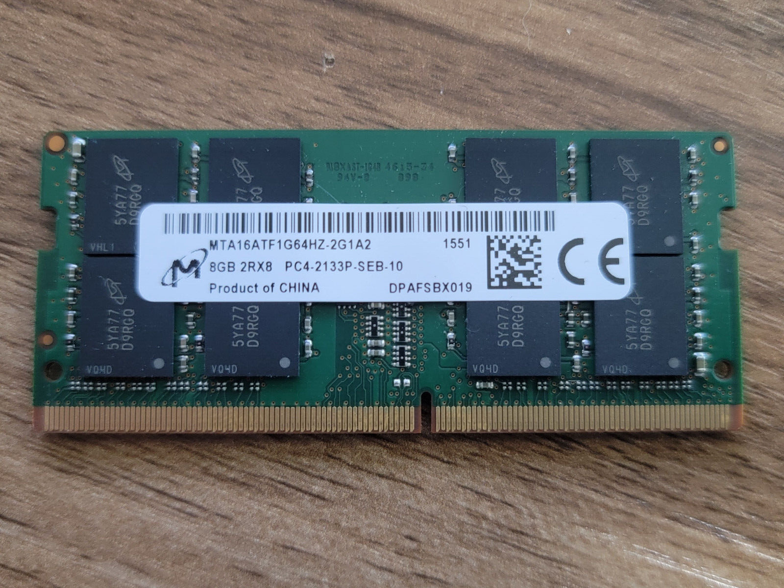 Micron 8GB DDR4 2RX8 PC4-2133P-SEB-10 Laptop Memory RAM MTA16ATF1G64HZ-2G1A2