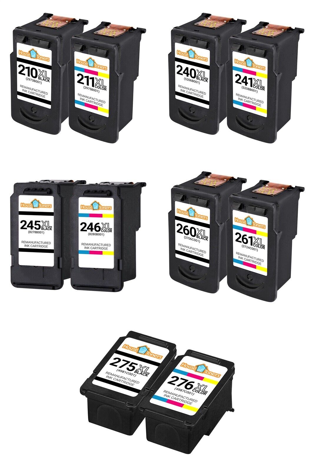 Ink Cartridges Combo for Canon PG 210XL 240XL 245XL 260XL 275XL 