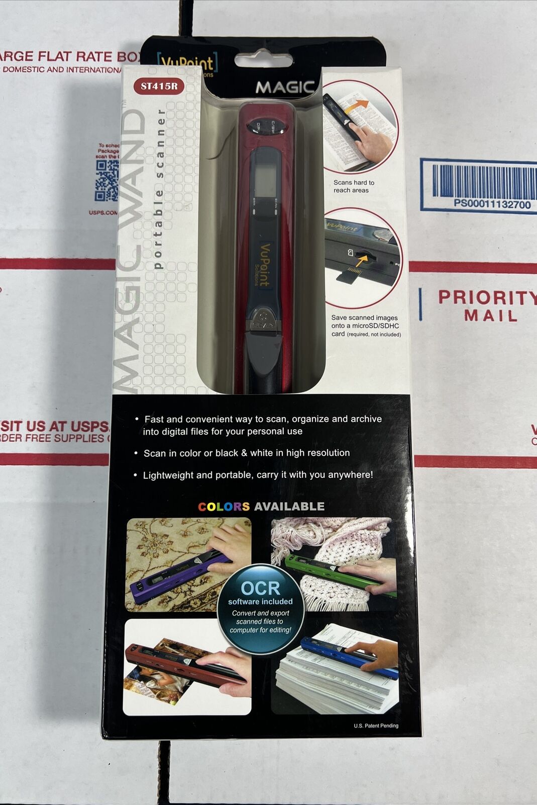 VuPoint Magic Wand Portable Scanner ST415R RED - NEW - SAME DAY SHIP - WARRANTY