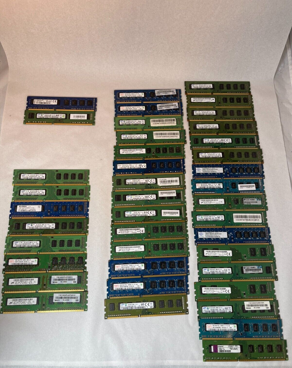 Lot of 41 DDR3/DDR3L Desktop RAM, 1GB, 2GB, 4GB, 8GB modules misc
