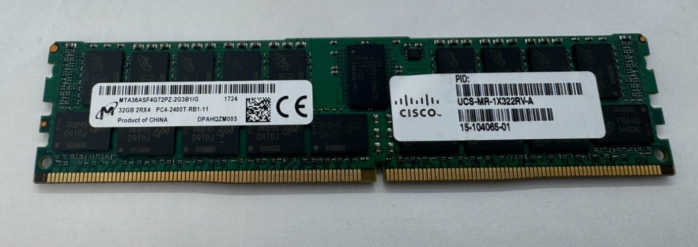 Lot of 8x Micron MTA36ASF4G72PZ-2G3B1 32GB DDR4 2400T 2Rx4 ECC Dimm Cisco OEM