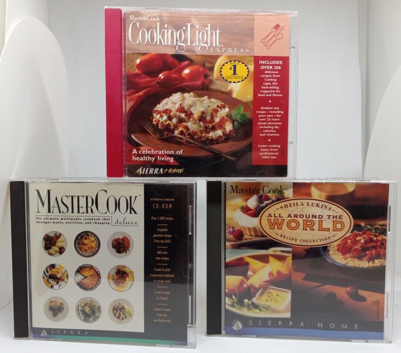 MASTER COOK Deluxe 1997 CD-ROM + 2 expansion CD-ROMs by Sierra Home *UNTESTED*