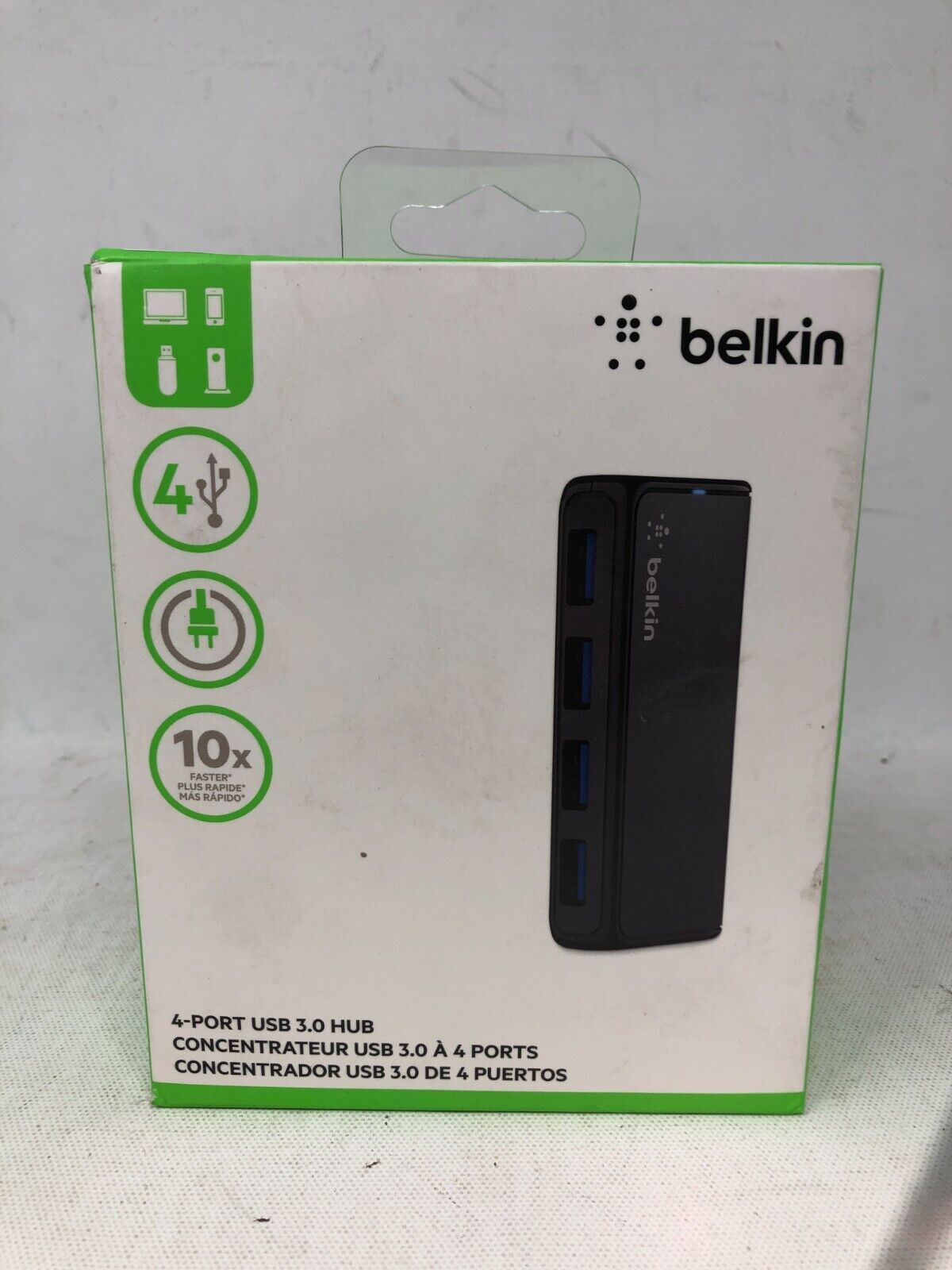 Belkin 4-Port USB 3.0 Hub ~ Wall-Powered External USB Hub w/ USB Micro-B