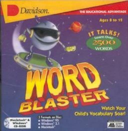 Word Blaster PC MAC CD learn vocabulary drop letters spelling alien kids game