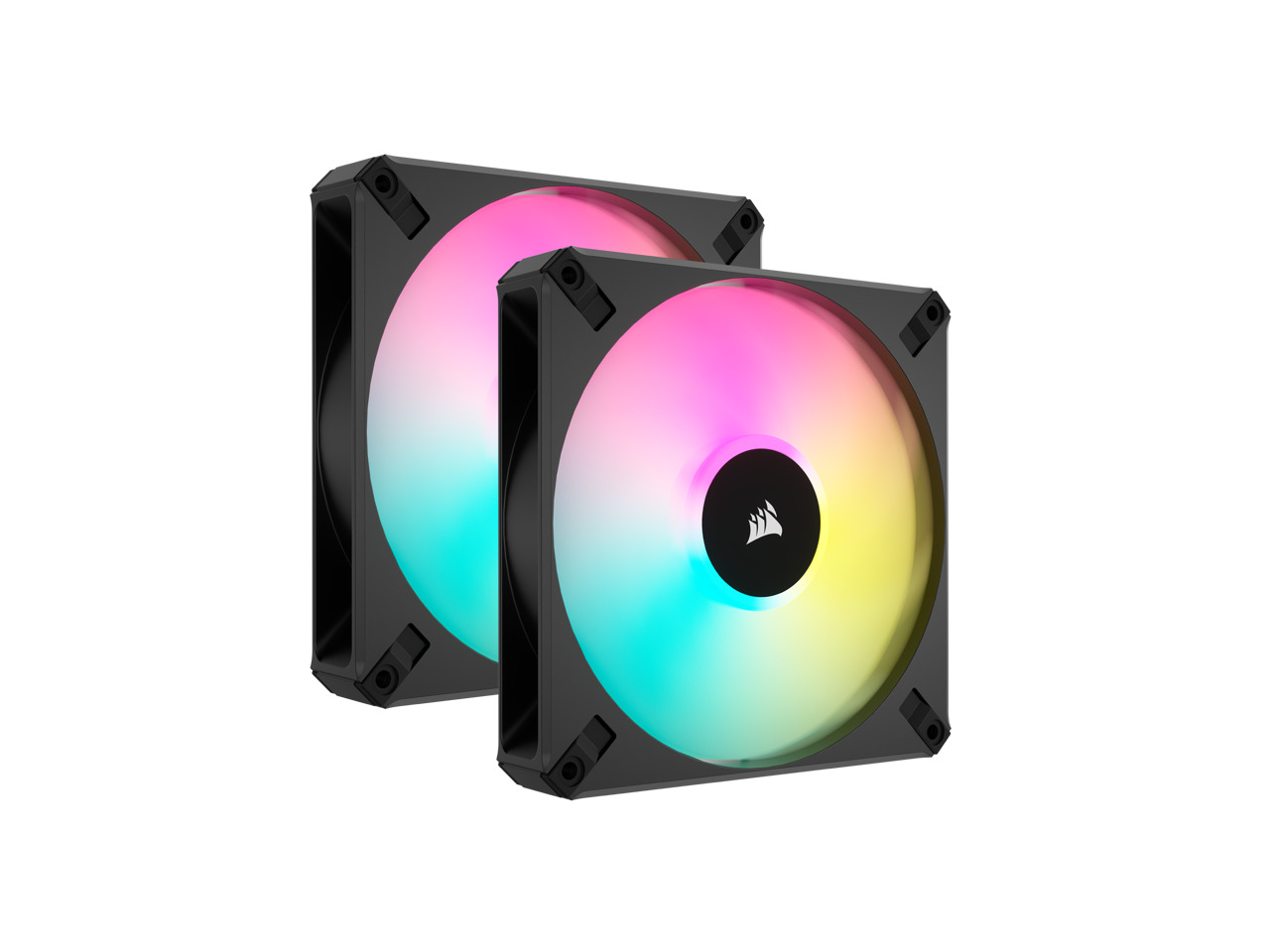 CORSAIR iCUE AF140 RGB ELITE 140mm PWM Dual Fan Kit - Eight RGB LEDs Per Fan - I