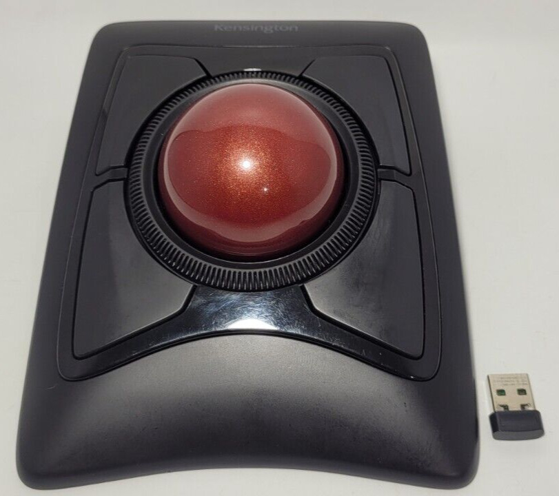 Kensington M01286-M Expert Mouse Wireless Trackball w/Dongle USB Receiver-Tested