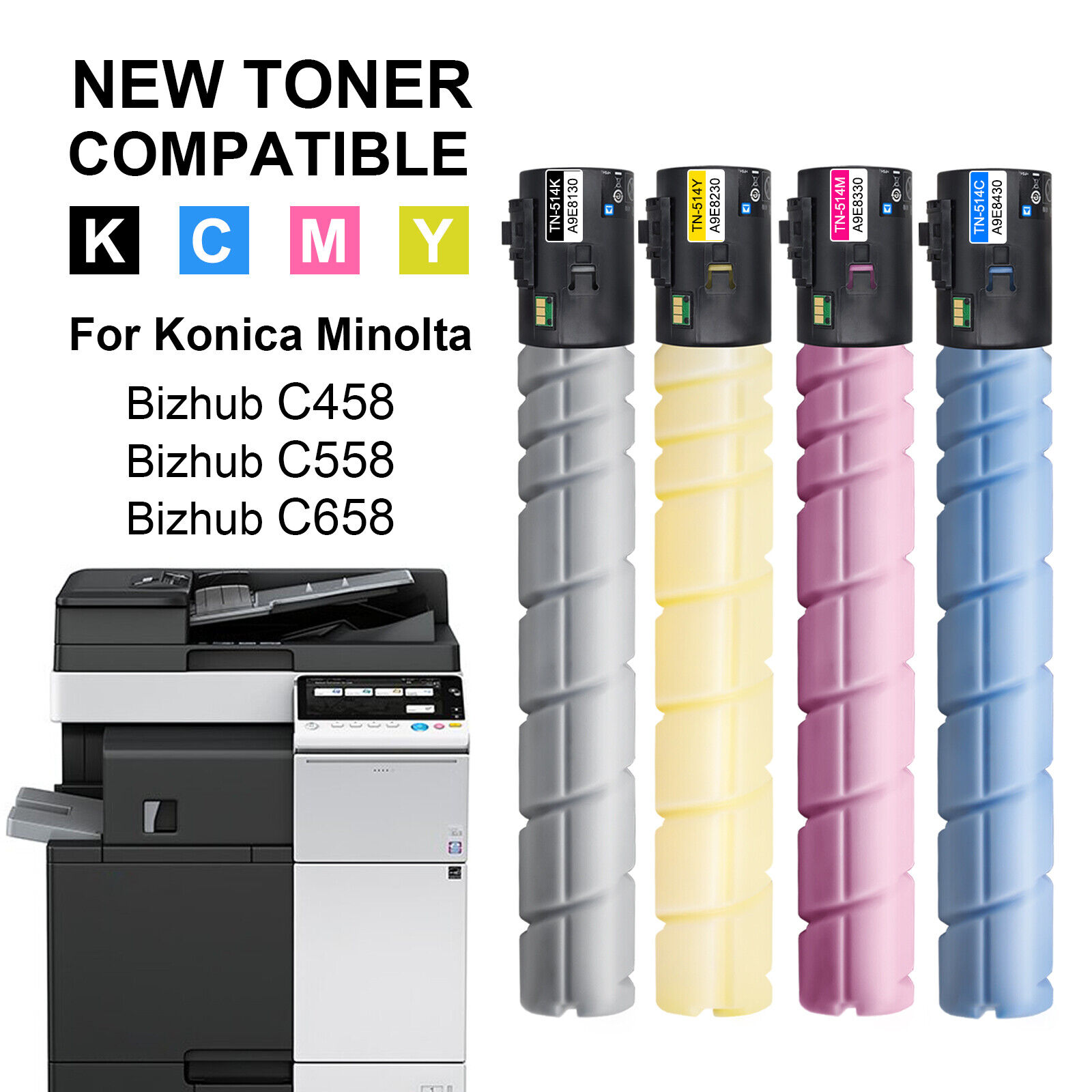 TN-514Y TN-514M TN-514C TN-514K Toner Cartridge for Konica Minolta bizhub C458