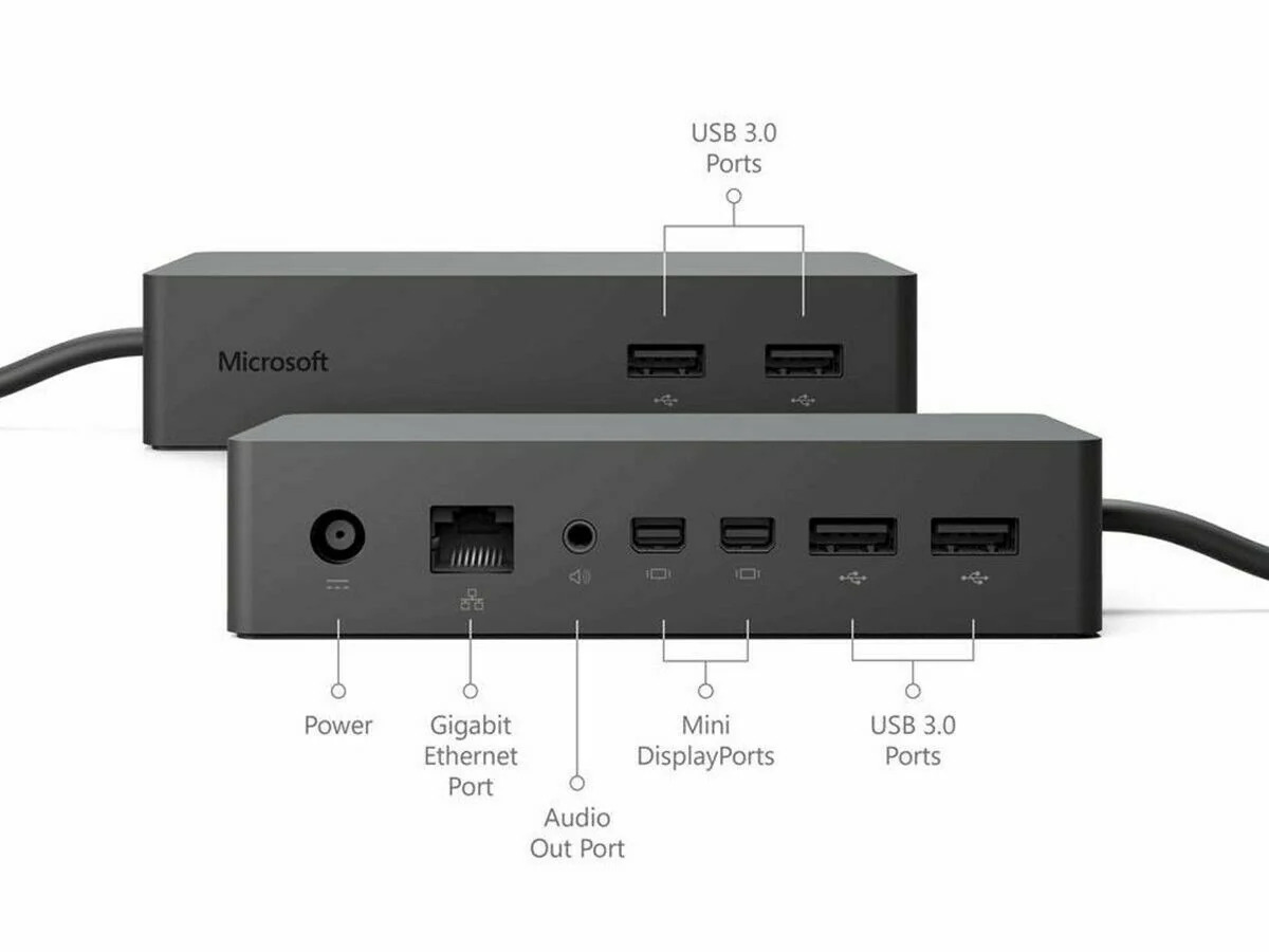 Microsoft 1661 Dock Docking Station w/ Power Supply AC Adapter 1749 - Genuine