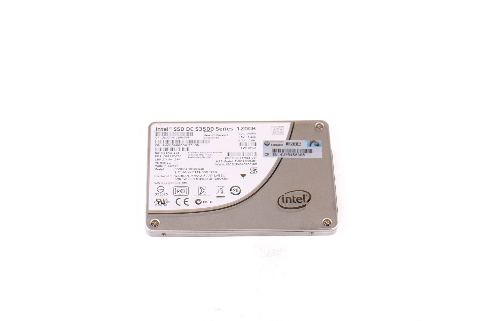HP 717964-001 120GB 6G SATA VE 2.5IN SC EB SSD TK0120GDJXT