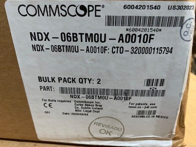 (2 Pack) Commscope NDX-06BTM0U-A0010F TERMINAL FIBER INDEXING 4 PORT 10' (NEW)
