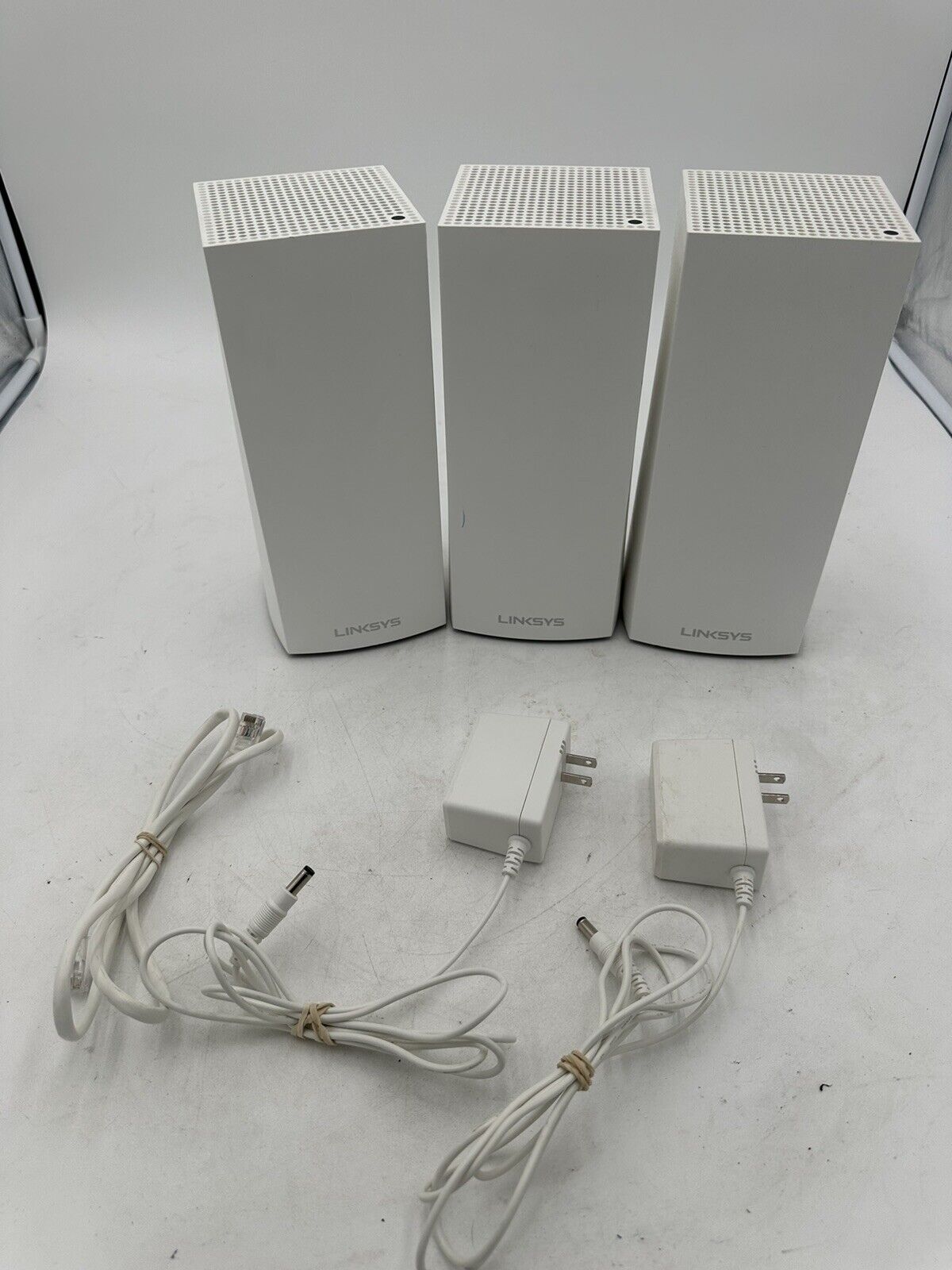 Linksys MX 4200C Tri-B WiFi 6 Mesh System ( Lot Of 3 Rounters)  Missing 1 Plug