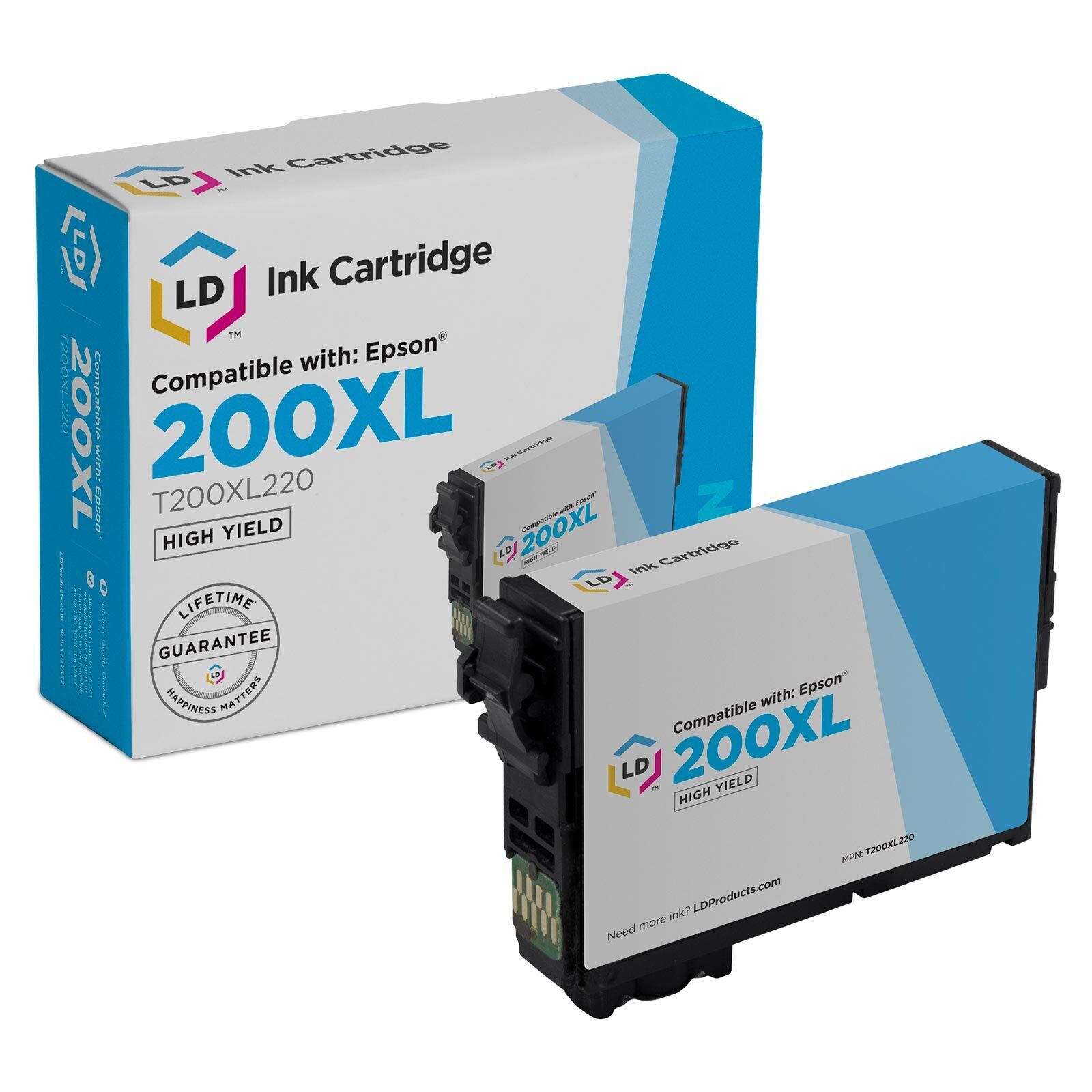 LD T200XL220 200XL Cyan Ink Cartridge for Epson XP-400 XP-200 WF-2520 WF-2530