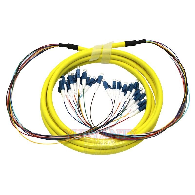 100M LC to LC Single Mode 12 Strand 9/125 Indoor Fiber Cable Optical Patch Cord