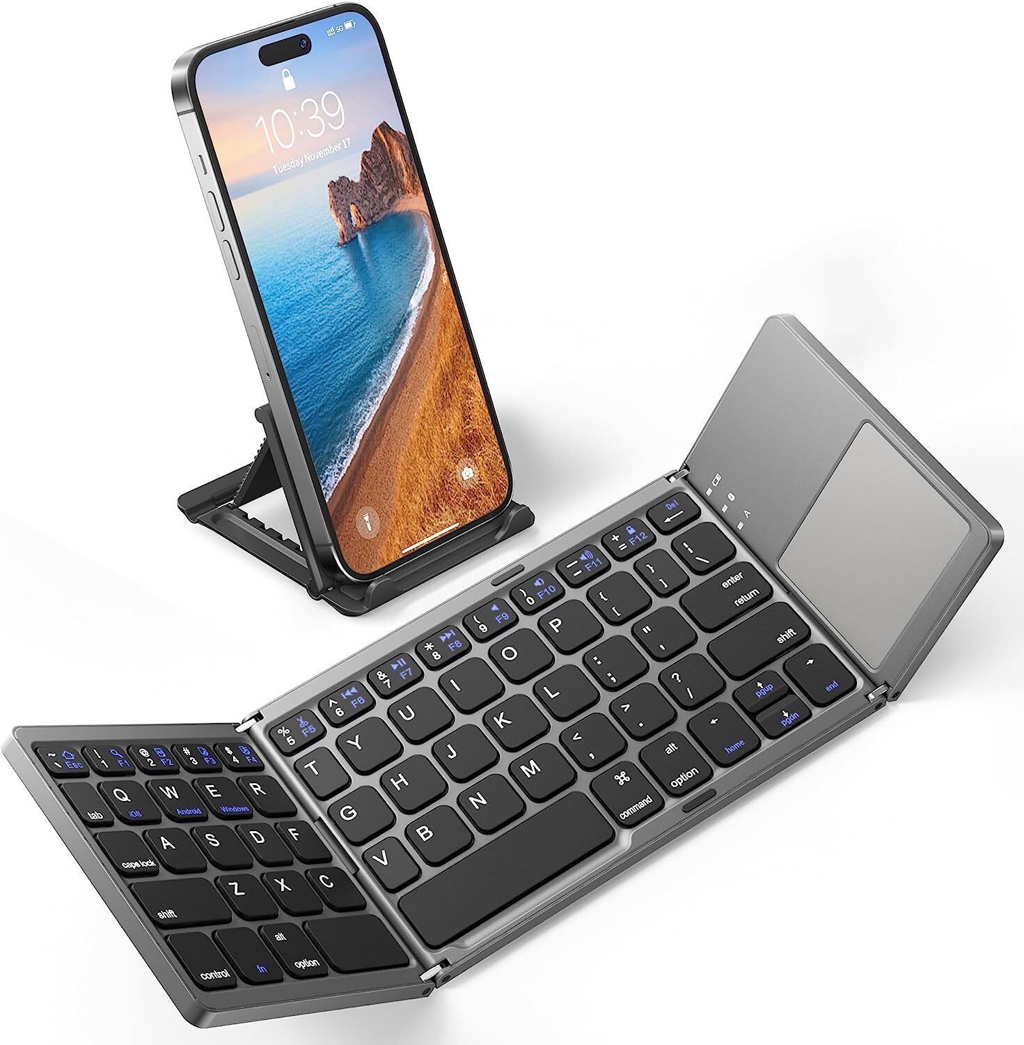 Mini Folding Wireless Bluetooth Keyboard With Touchpad for Phone Laptop US STOCK