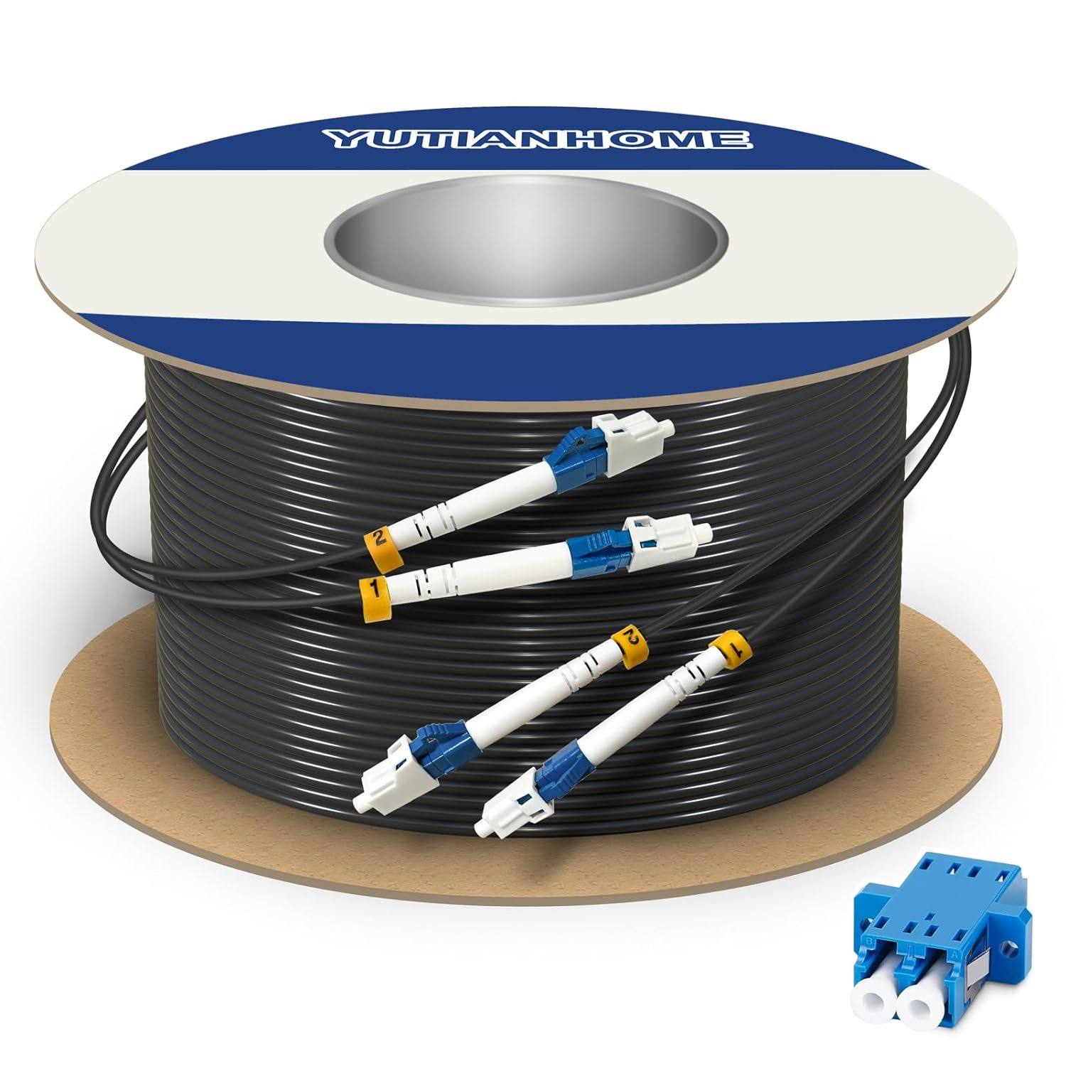 500ft/150m LC to LC Armored Outdoor Fiber Optic Cable, Single Mode 500ft(150m)