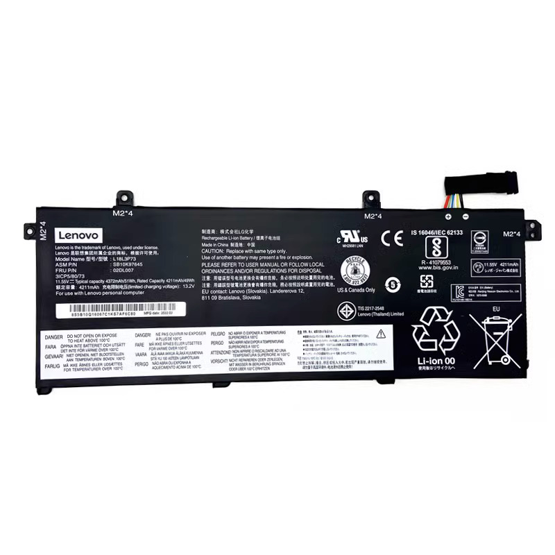 51WH 11.55V OEM L18L3P73 Battery For Lenovo ThinkPad T490 T495 P43S T14 L18M3P73