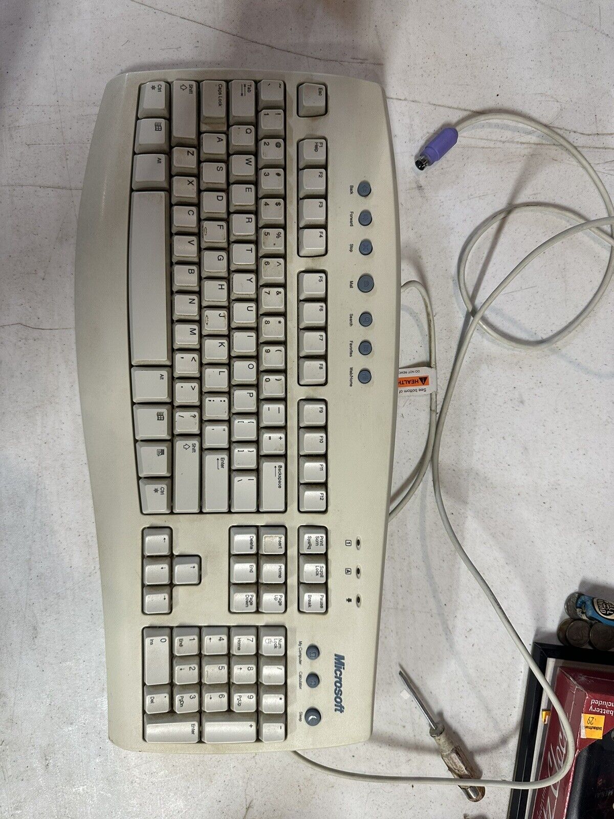 Vintage Microsoft Internet Keyboard PS/2 RT9443  X09-71487