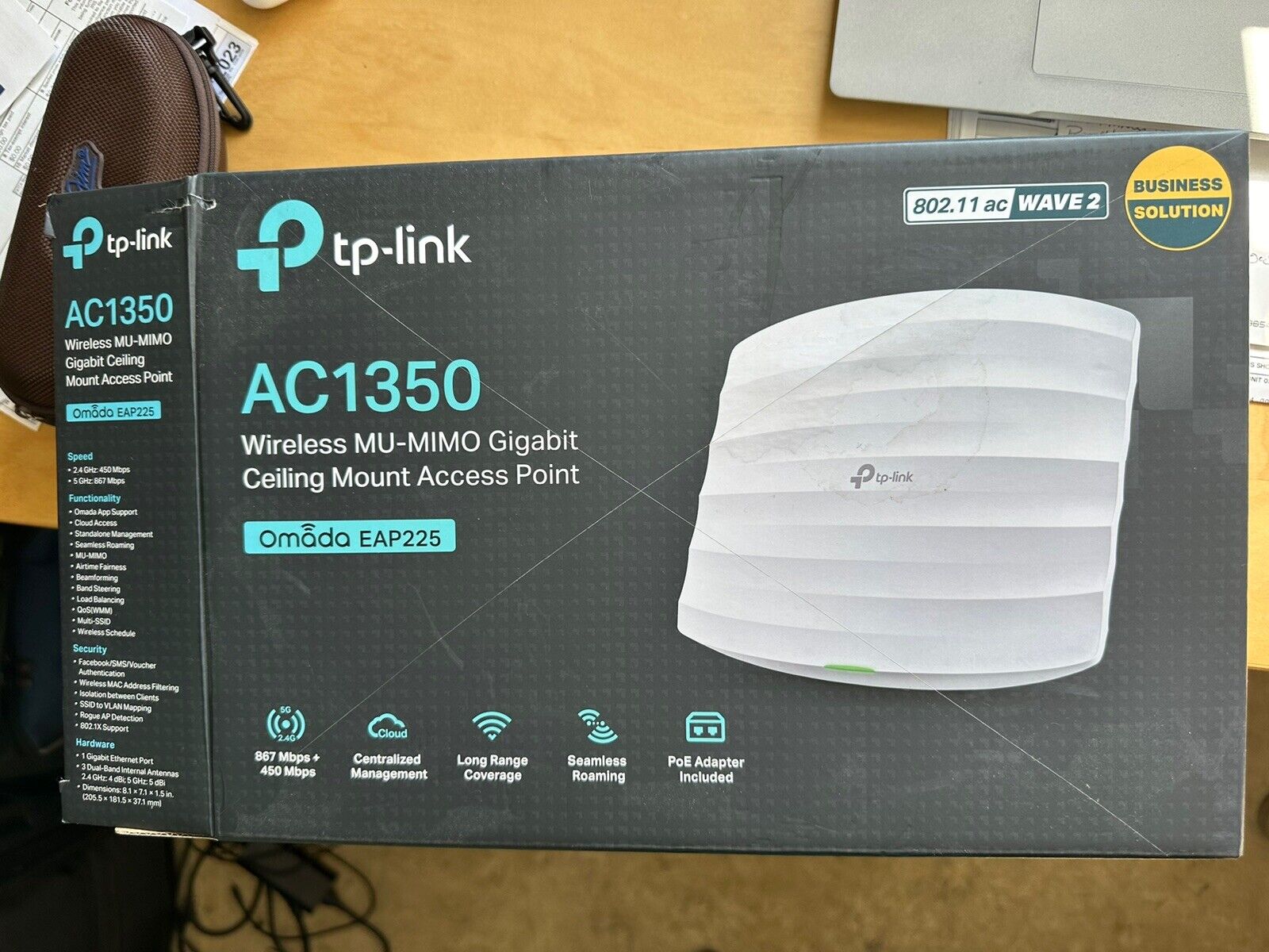TP-Link EAP225 V3.8 AC1350 Wireless MU-MIMO Gigabit Ceiling Mount Access Point