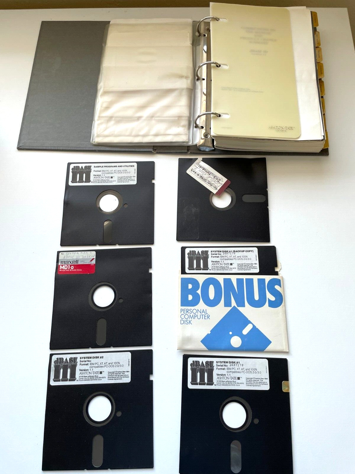 dBASE III Ashton Tait Manual 1984 Six Disc Slipcase Ring Binder Vintage Software