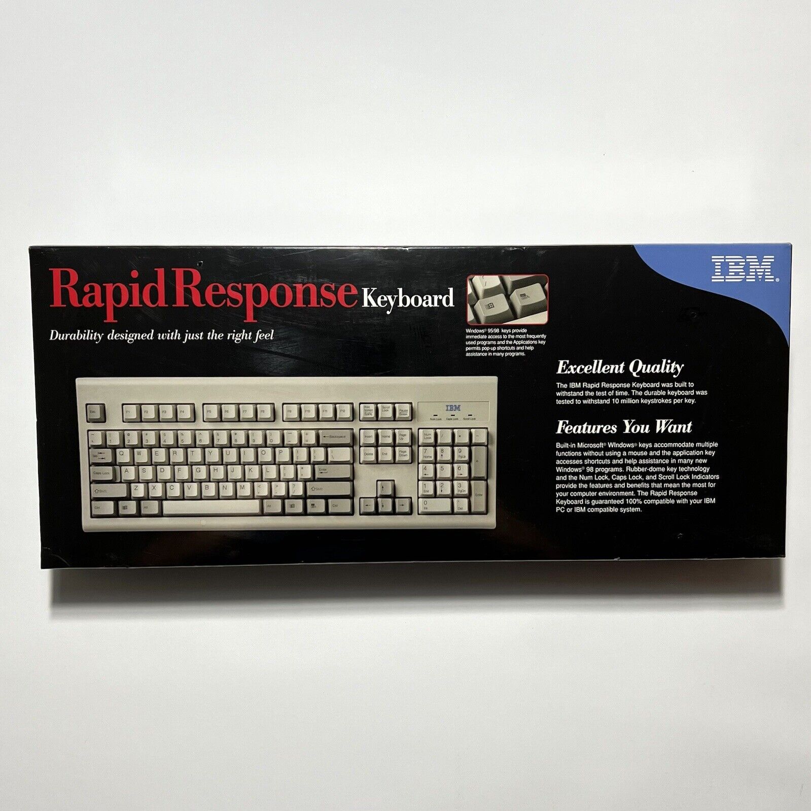IBM Wired Keyboard 09N5540 New Old Stock Ps\2 Rapid Response Factory Sealed