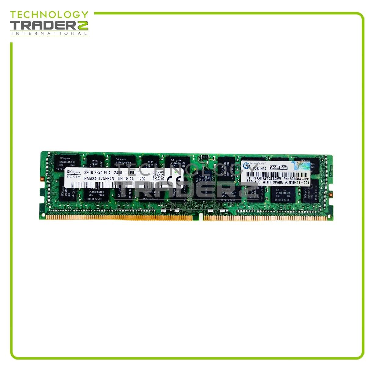 805353-B21 HPE 32GB PC4-19200 DDR4-2400MHz ECC 2Rx4 Memory 809084-091 819414-001