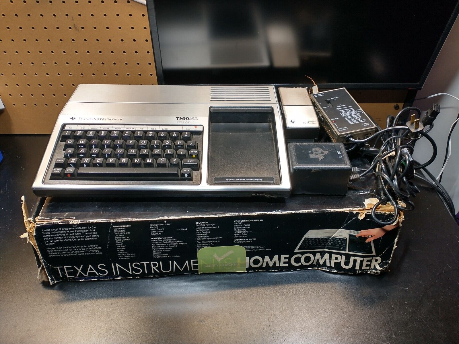 Texas Instruments TI-99/4A Computer | Adapters and Box | POWERS ON - AS IS