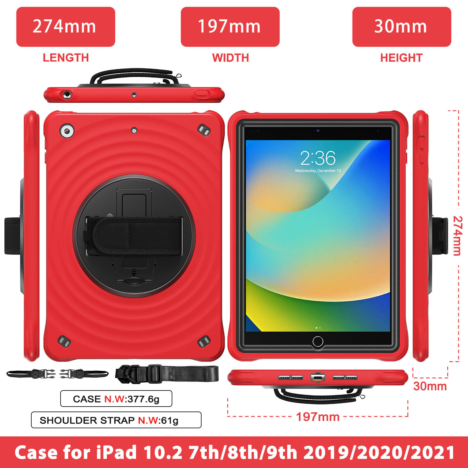 For iPad 10th/2022 10.2 7th/8th/9th Shockproof Kickstand Slim Softt Case Cover