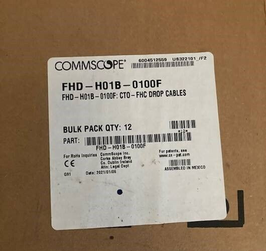 Commscope FHD-H01B-0100F RealFlex Fiber Drop Cable 100 ft (NIB) Lots of 10