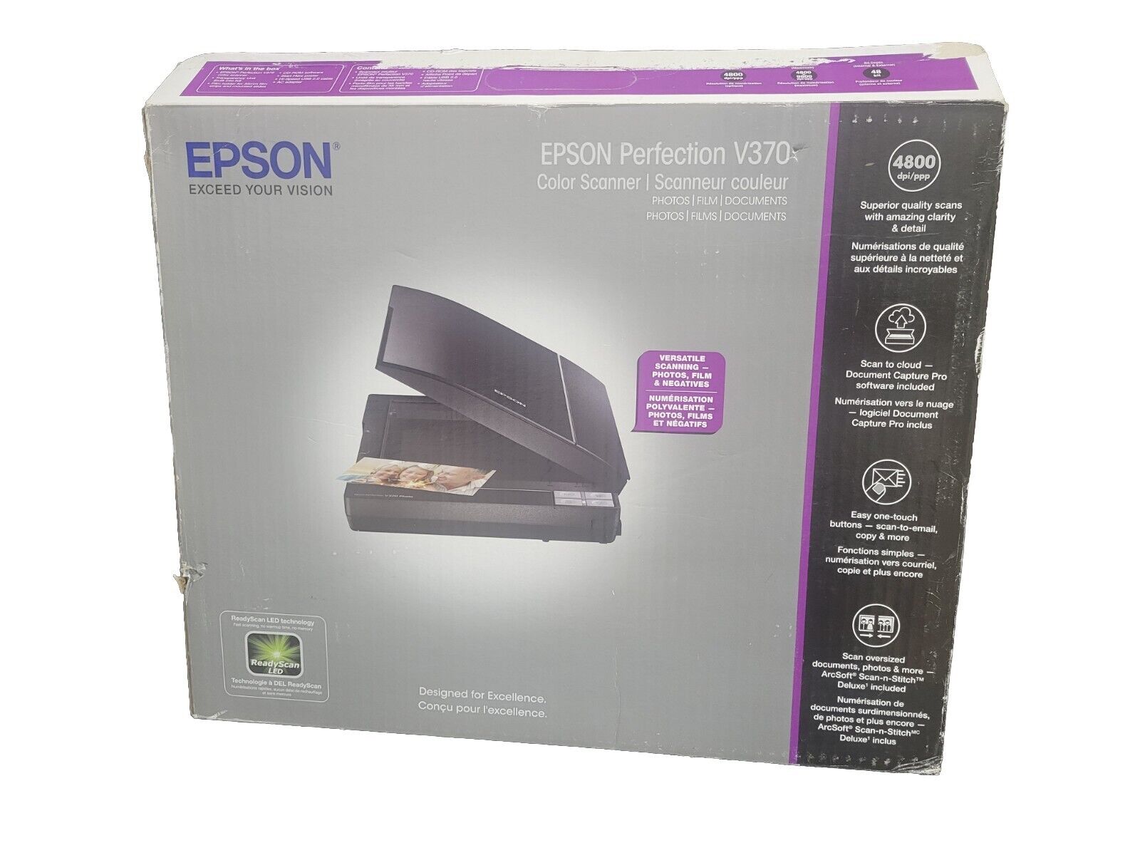 Epson Perfection Flatbed Scanner V370 Photo  - New Open