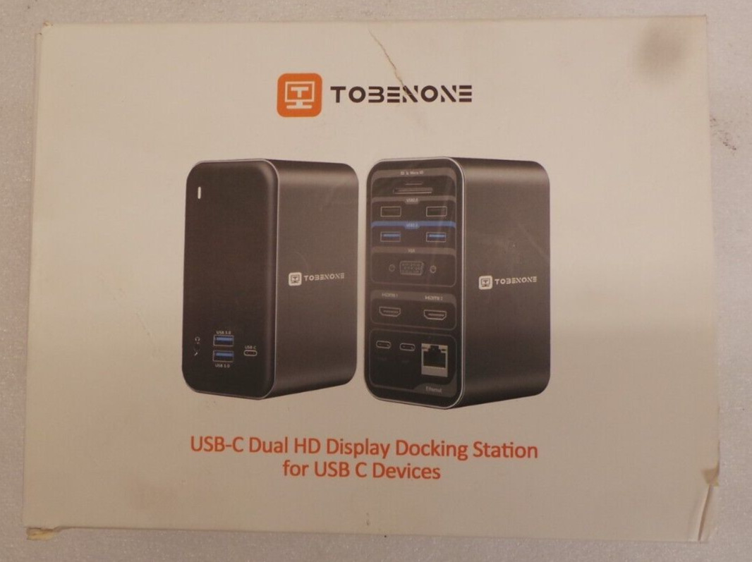 Tobenone USB-C Dual HD Display Docking Station for USB C Devices