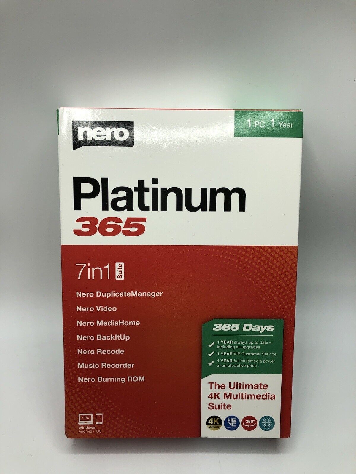 New Nero Platinum 365 Windows Android iOS 1 Year License 4K Multimedia Software
