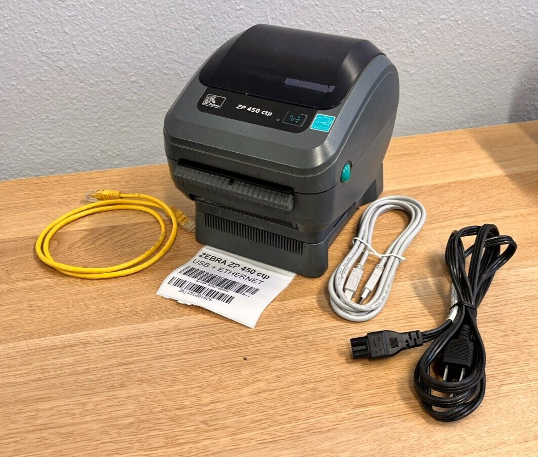Zebra ZP450 CTP ( ZP450-0202-0004a) Label Thermal Printer Ethernet & USB