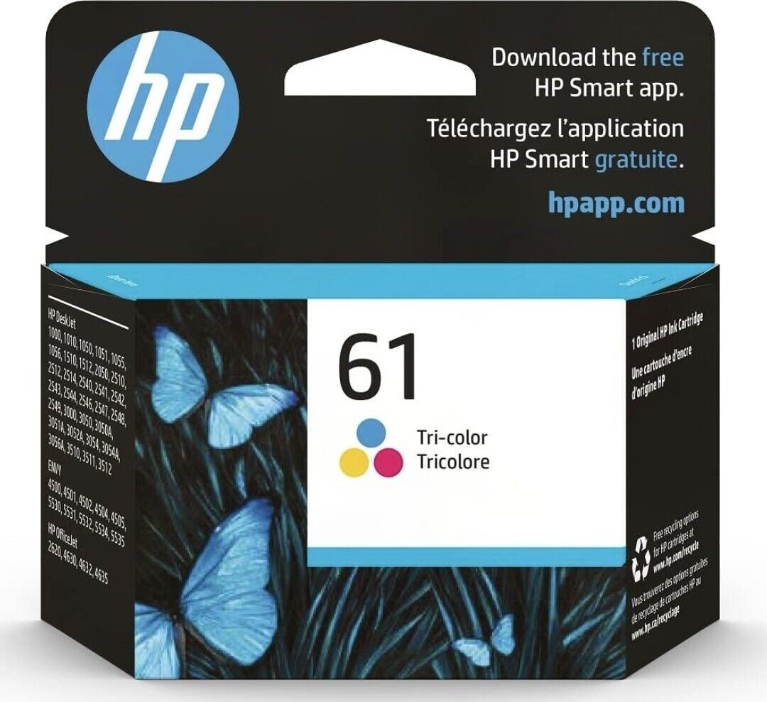 New Genuine HP 61 Color Ink Cartridge factory sealed EXP April 2024