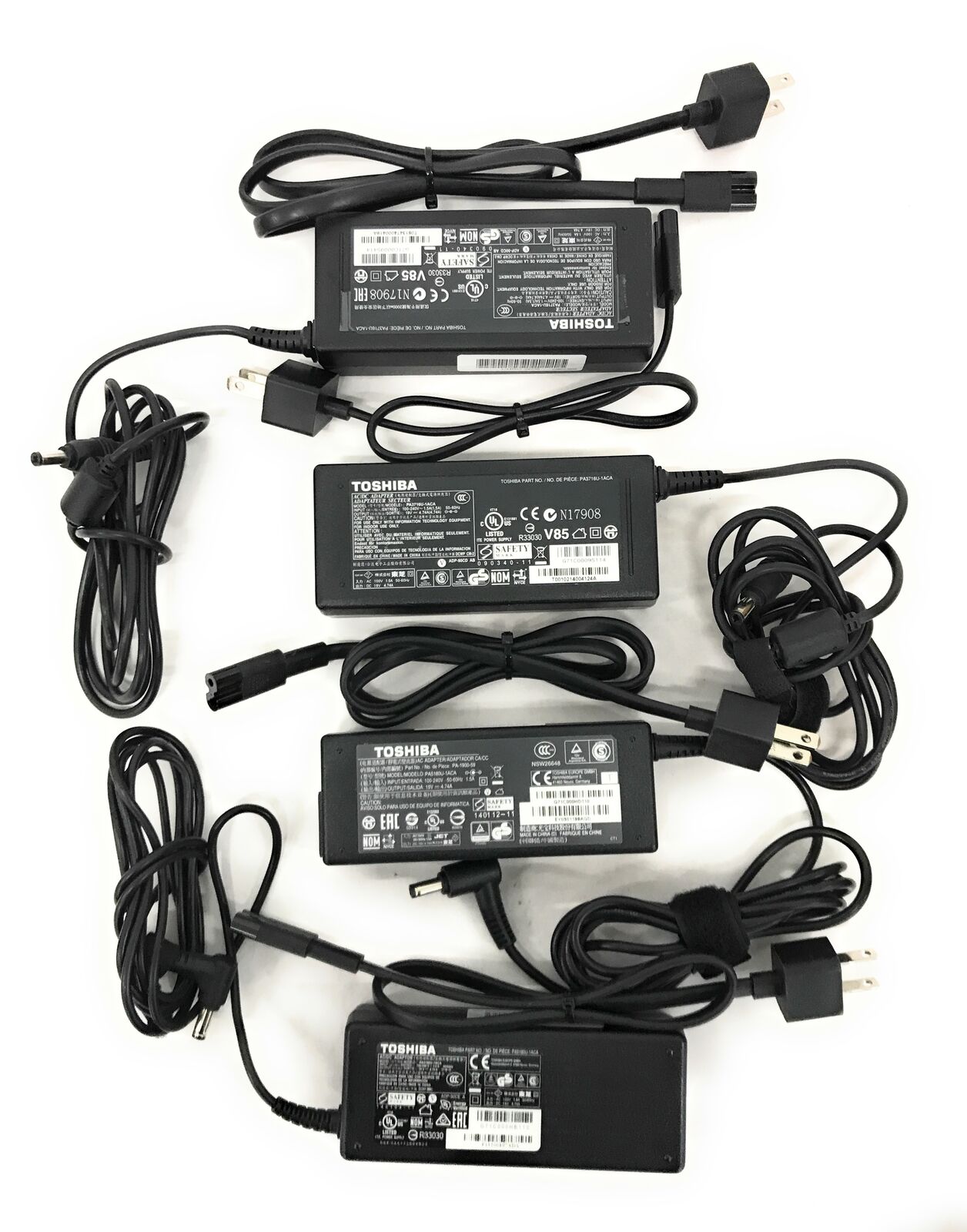 Lot of 4 OEM Toshiba PA5180U-1ACA AC Laptop Charger/Adapter 19V 4.74A 90W TESTED