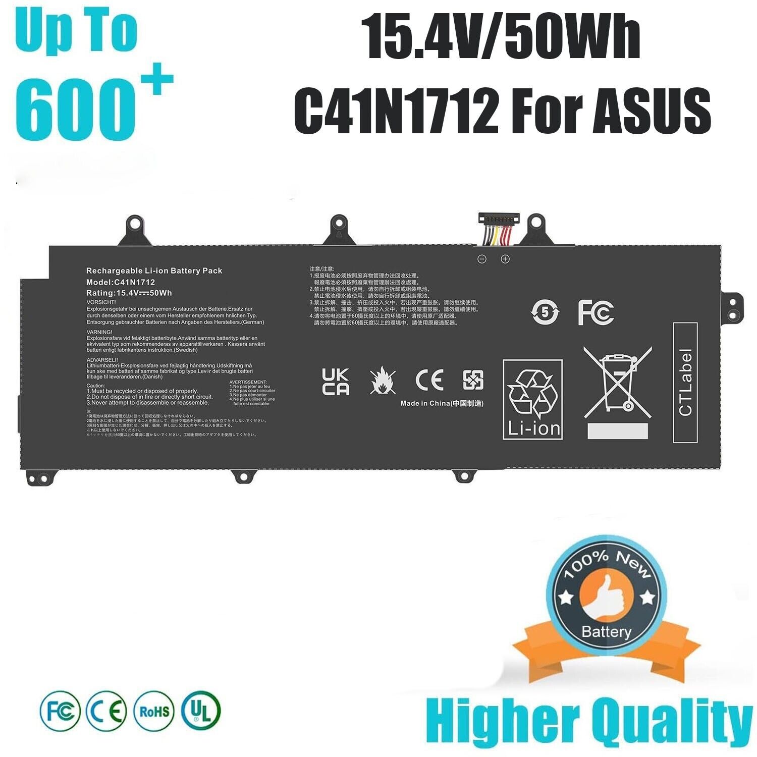 ✅ C41N1712 Battery For ASUS ROG Zephyrus GX501G GX501GI GX501V GX501GM Laptop
