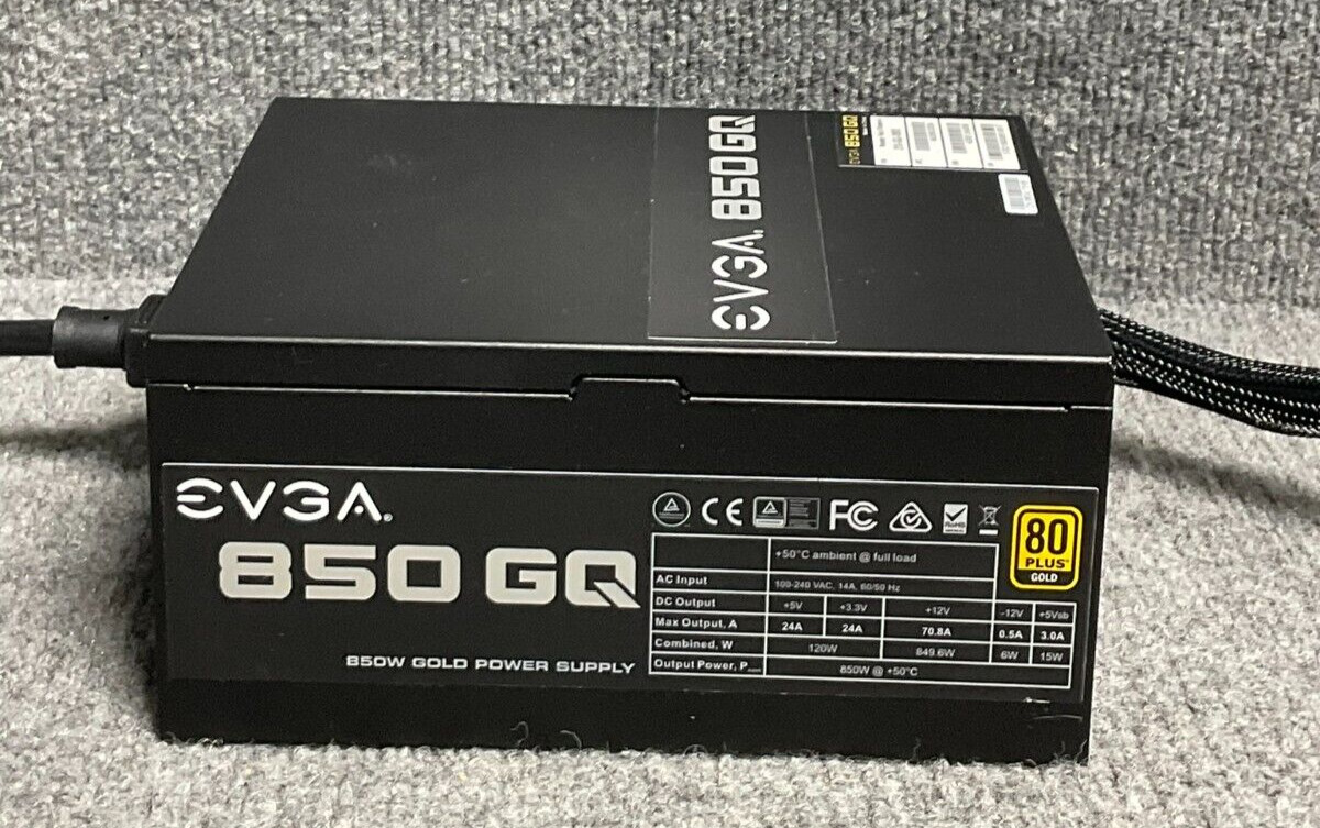 Power Supply EVGA 850 GQ 850W 80+ Gold 100-240VAC 50/60Hz in Black - For Parts