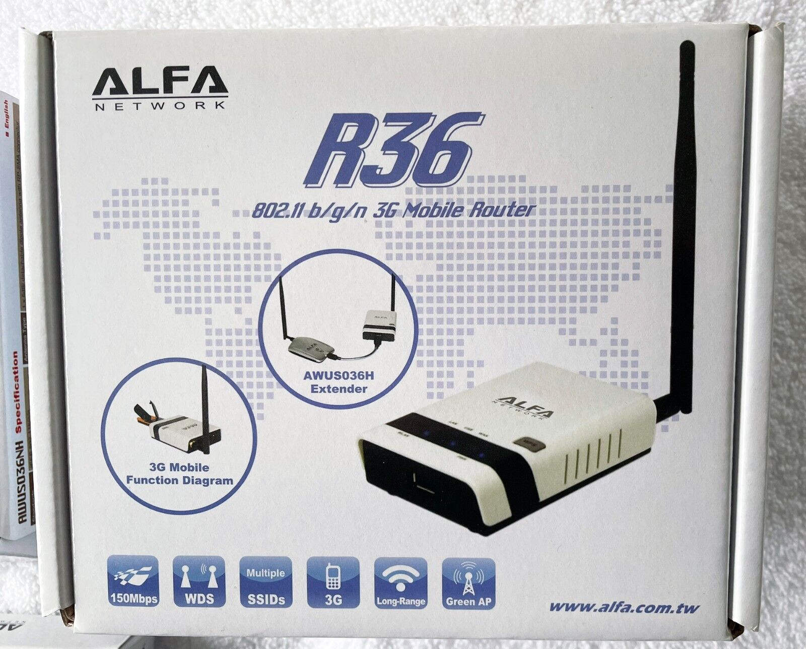 ALFA Network R36 802.11 b/g/n 3G Mobile Router and Panel Antenna