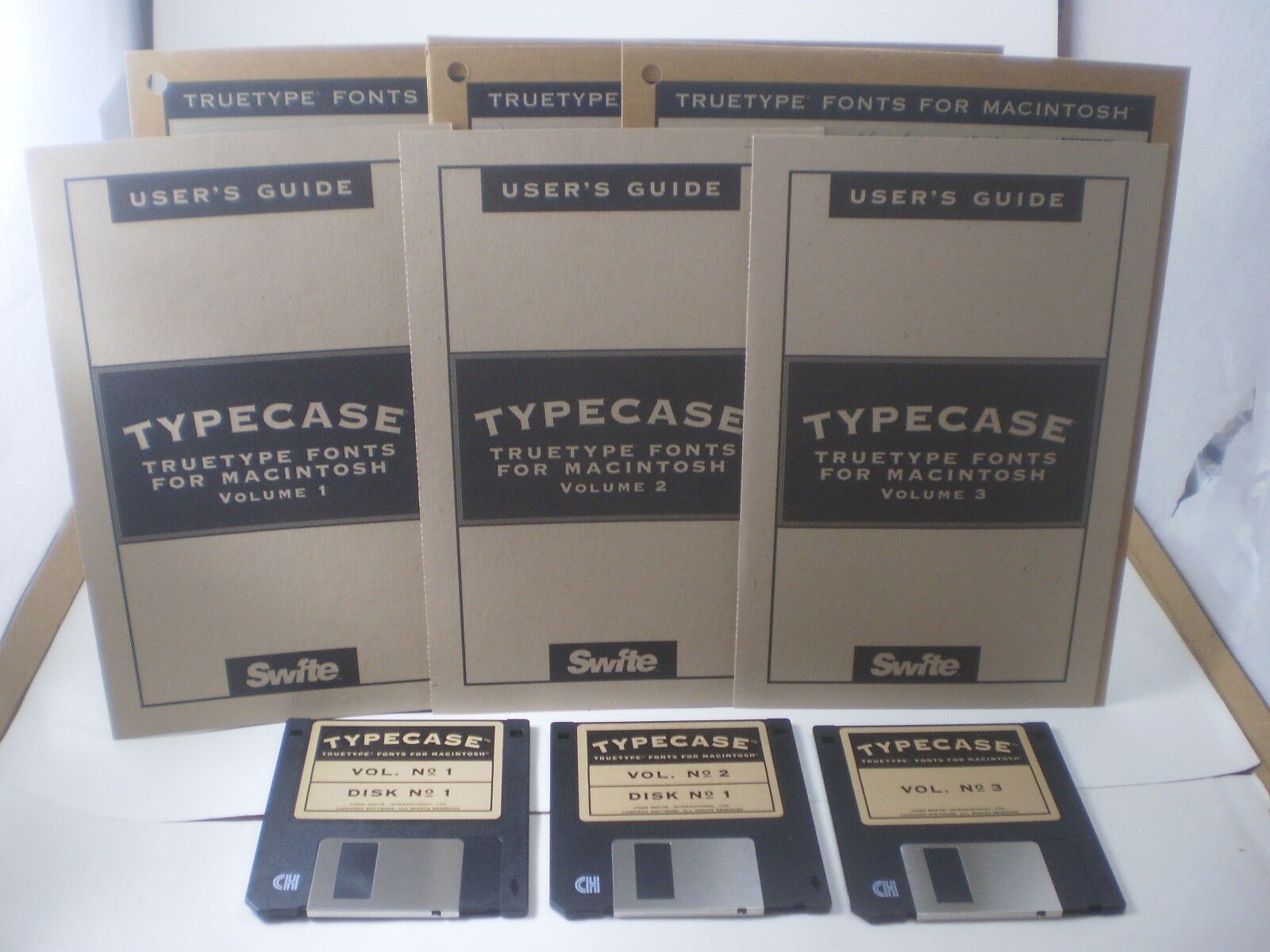 Typecase Truetype Fonts for Macintosh 3.5 floppies Vol 1 2 3 