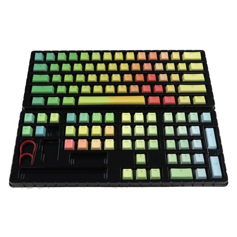 Translucent PBT Keycaps Dye Sub 108 Keys Rainbow Keycap