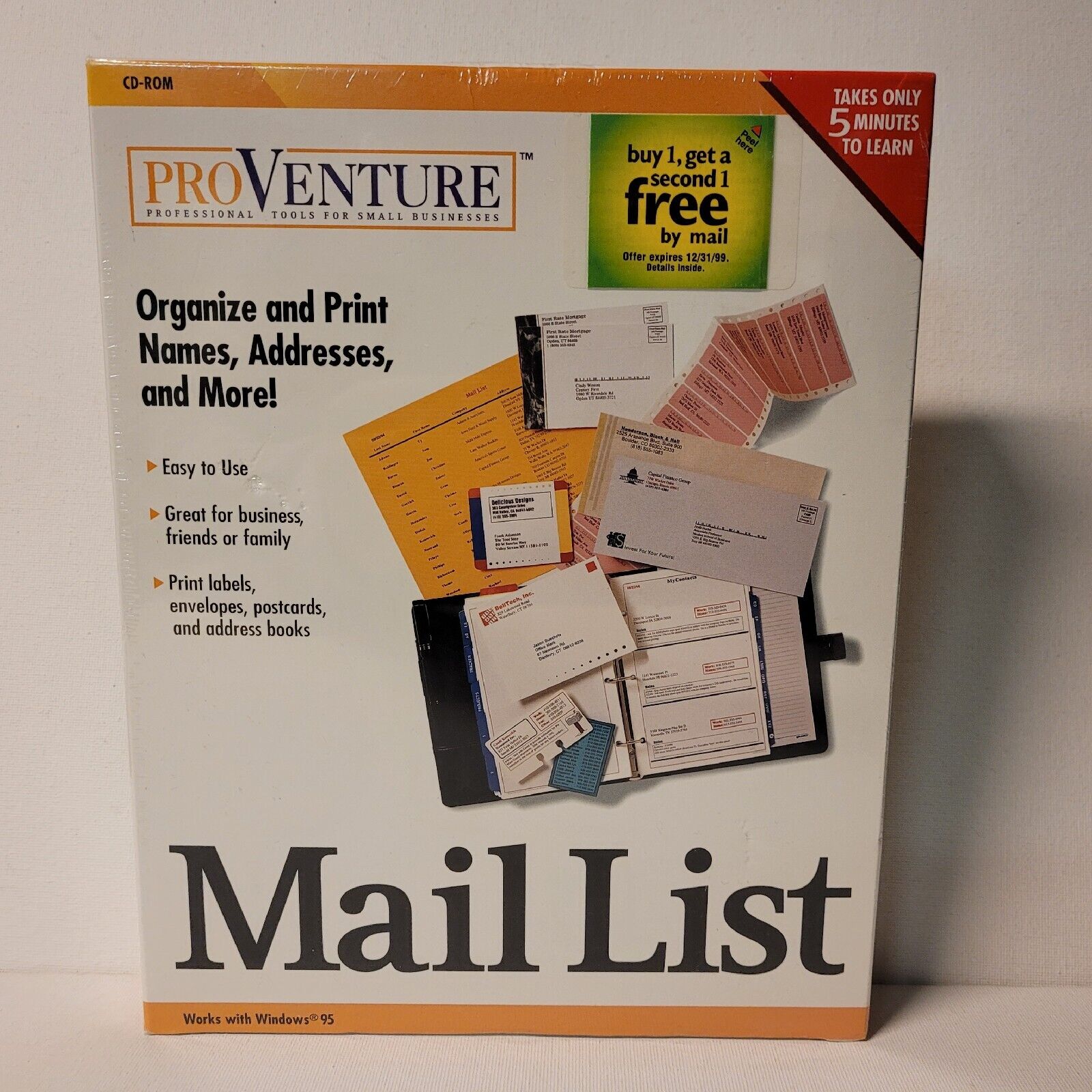 Pro Venture Mail List CD-ROM Windows 95 NIB 1998