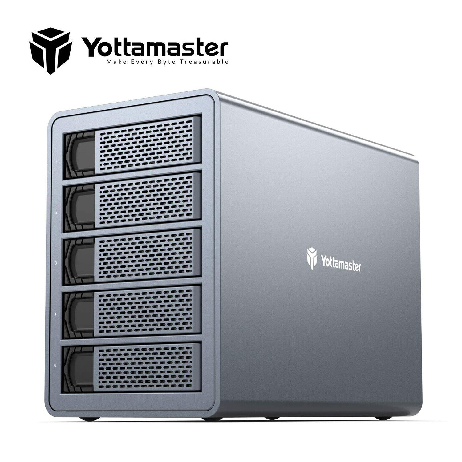 Yottamaster 5 Bay USB C Hard Drive Enclosure Daisy Chain Fits 2.5