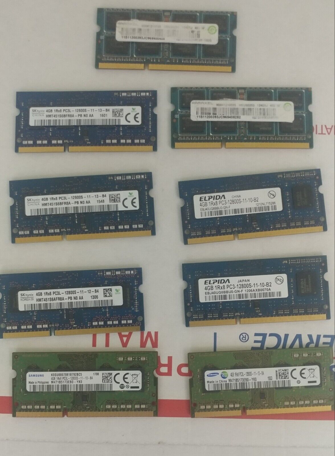 36GB (9x4GB) PC3l-12800s DDR3-1600MHz 1rx8 HYNIX Ramaxel Elpida