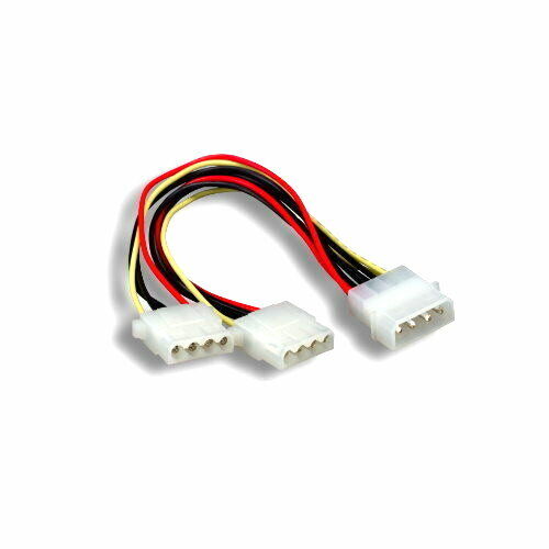 Kentek 8 Inch Molex 5.25 Male to Female x2 Y-Cable for PC Power Supply 4 Pin LP4