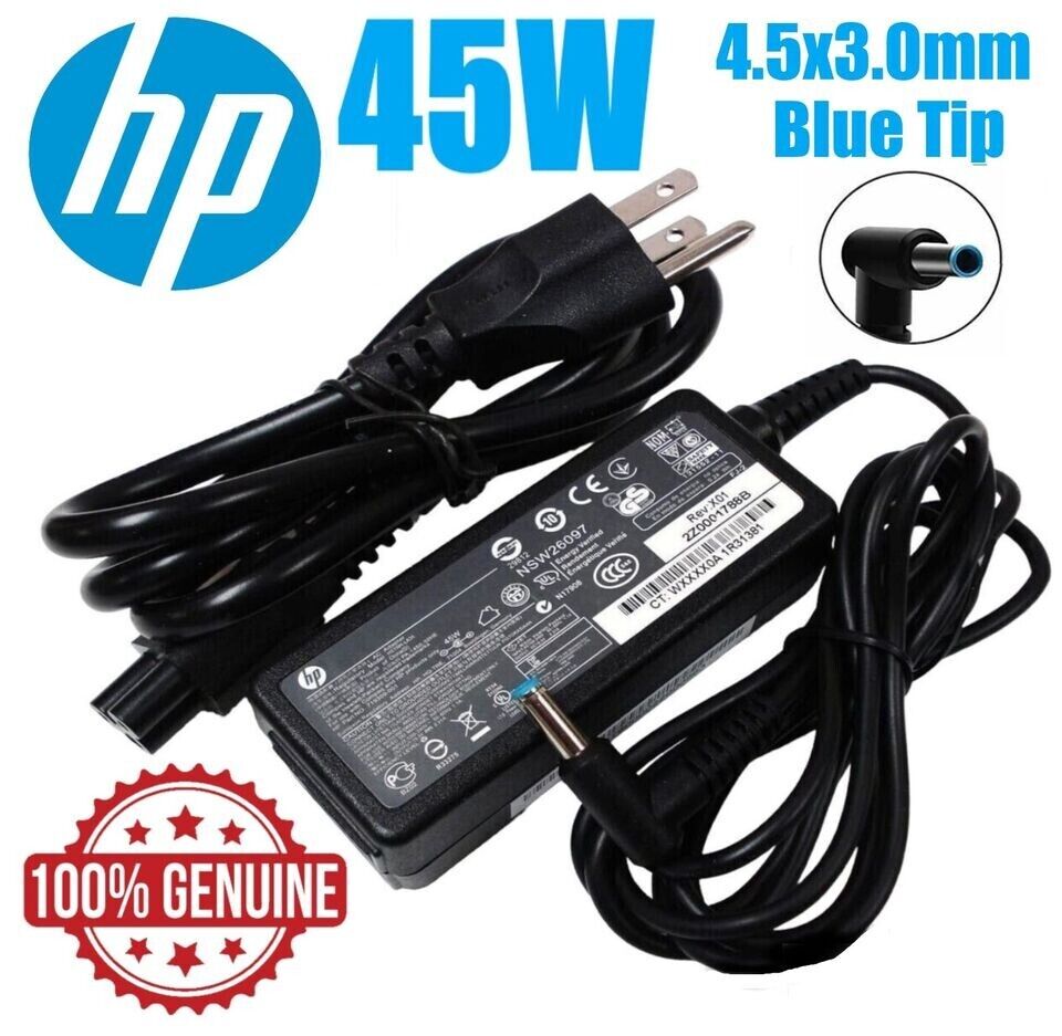 LOT of 20 Genuine HP 45W 19.5V BLUE TIP AC Adapter Charger 